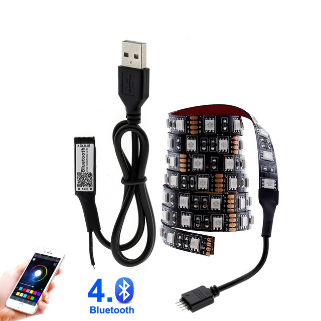 5V 5050 SMD RGB Bluetooth USB LED Strip TV Background Lighting with Bluetooth Controller