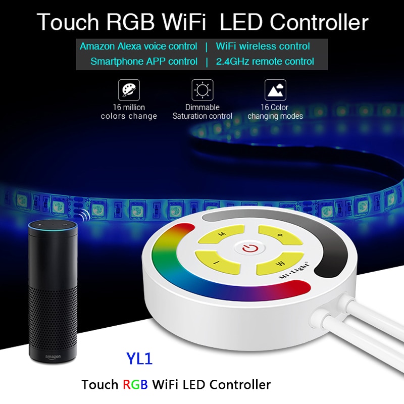 Milight YL1 Touch RGB WiFi LED Controller Alexa Voice App 2.4G 