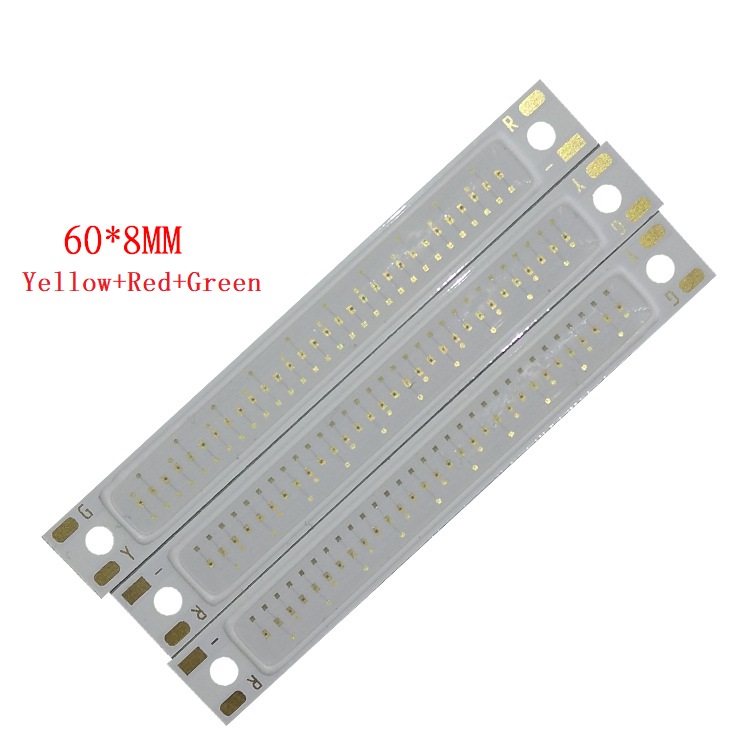 3W LED COB Light Bar Module 2.5-3V 1000mA RGY Red Green Yellow 6500K 60*8mm