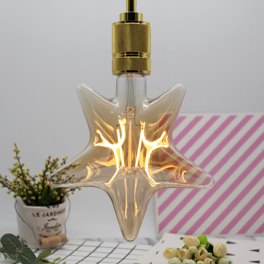 4W E27 Big Five-pointed Star LED Edison Bulb 220-240V Home Light LED Filament Light Bulb