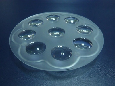 100mm Diameter LED Module Lens 9 LEDs 60° 90° Convex Lens 