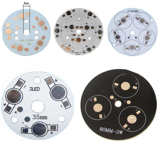 3LEDs/5LEDs/7LEDs/9LEDs/12LEDs/18LEDs White Aluminum Base Plate PCB Board lot(10 pcs)