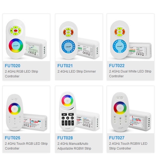 Mi.Light 2.4G FUT020/FUT021/FUT022/FUT025/FUT027/FUT028 LED Strip Dimmer Touch Dual White/RGB/RGBW LED Strip Controller