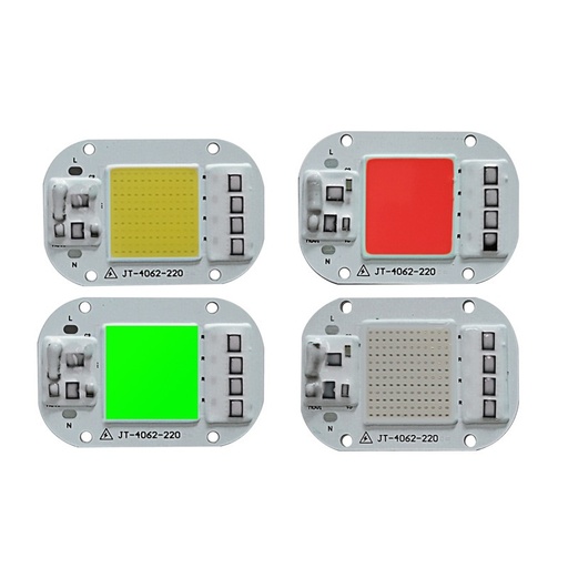 20W 30W 50W Anti-surge Driverless LED Light COB Chip Size 62x40mm Emitting 25x25mm