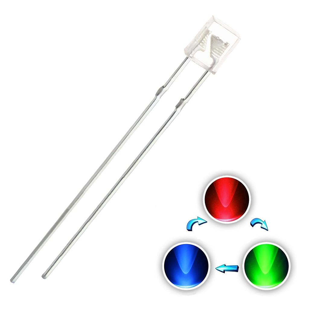 2x3x4 Mm Fastslow Rgb Flash Led Round Water Clear Red Green Blue