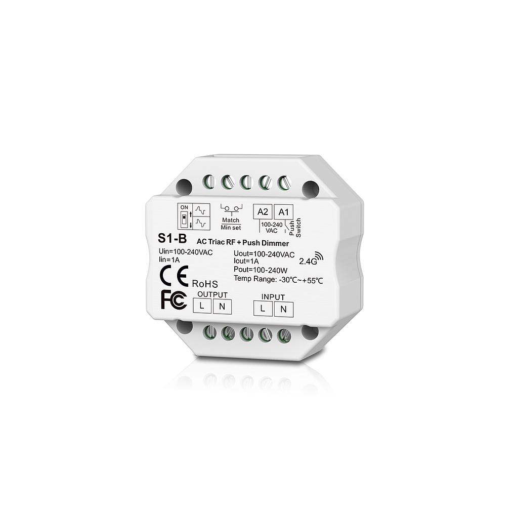 S1-B AC100-240V RF 2.4G Triac Dimmer Wifi Push Switch Dimming Control for  LED Lamp